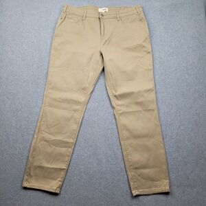 Jachs Girlfriend Pants Womens 12 Tan Khaki‎ Chino Stretch Straight Leg 1806634